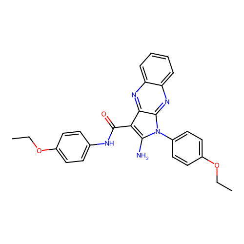 2-amino-N,1-bis(4-ethoxyphenyl)-1H-pyrrolo[2,3-b]quinoxaline-3-carboxamide structure