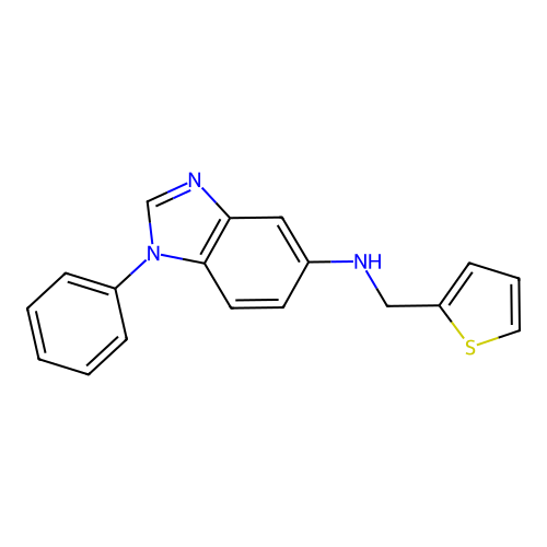 (1-Phenyl-1H-benzoimidazol-5-yl)-thiophen-2-ylmethyl-amine structure