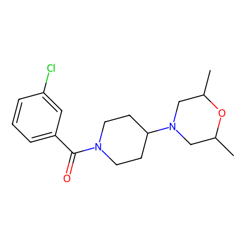(3-Chlorophenyl)[4-(2,6-dimethylmorpholin-4-yl)piperidin-1-yl]methanone structure