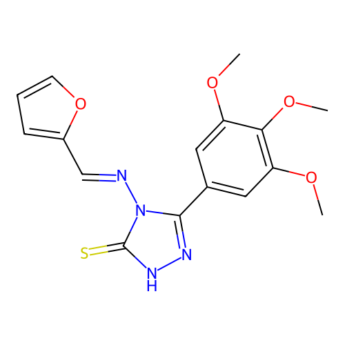 4-((2-Furylmethylene)amino)-5-(3,4,5-trimethoxyphenyl)-4H-1,2,4-triazole-3-thiol structure
