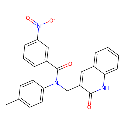 N-(4-methylphenyl)-3-nitro-N-[(2-oxo-1H-quinolin-3-yl)methyl]benzamide structure