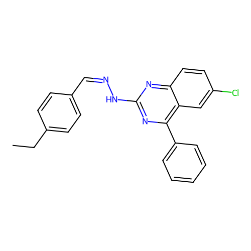 (Z)-6-chloro-2-(2-(4-ethylbenzylidene)hydrazinyl)-4-phenylquinazoline structure