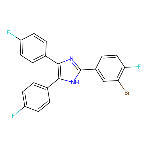 2-(3-bromo-4-fluorophenyl)-4,5-bis(4-fluorophenyl)-1H-imidazole structure
