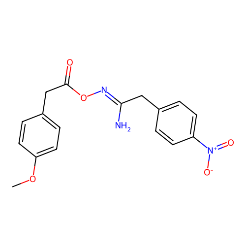(1Z)-N'-{[(4-methoxyphenyl)acetyl]oxy}-2-(4-nitrophenyl)ethanimidamide structure