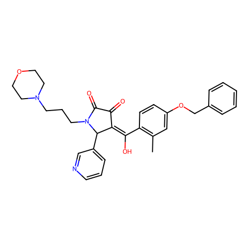 4-(4-(benzyloxy)-2-methylbenzoyl)-3-hydroxy-1-(3-morpholinopropyl)-5-(pyridin-3-yl)-1H-pyrrol-2(5H)-one structure