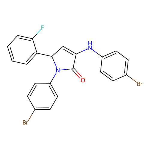 4-(4-bromoanilino)-1-(4-bromophenyl)-2-(2-fluorophenyl)-2H-pyrrol-5-one structure