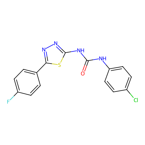 1-(4-Chlorophenyl)-3-(5-(4-fluorophenyl)-1,3,4-thiadiazol-2-yl)urea structure