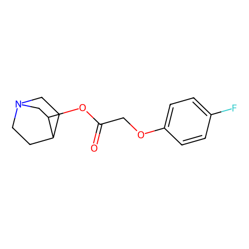 1-Azabicyclo[2.2.2]oct-3-yl (4-fluorophenoxy)acetate structure