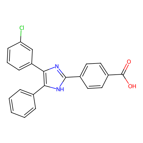 4-[4-(3-chlorophenyl)-5-phenyl-1H-imidazol-2-yl]benzoic Acid structure