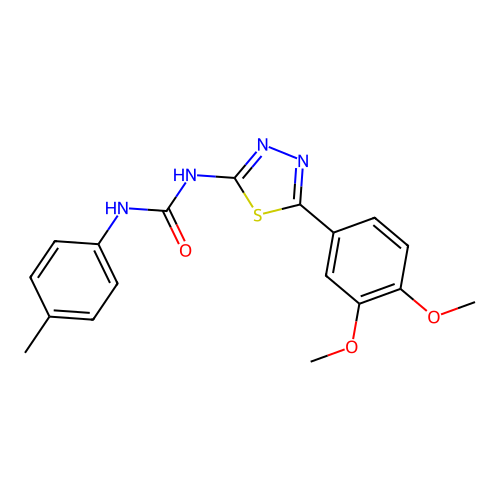 1-[5-(3,4-Dimethoxyphenyl)-1,3,4-thiadiazol-2-yl]-3-(4-methylphenyl)urea structure