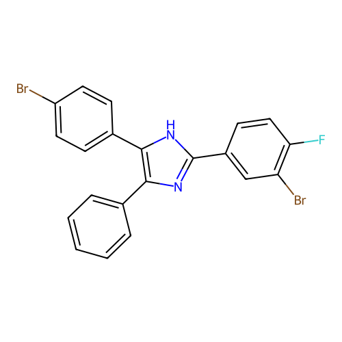2-(3-bromo-4-fluorophenyl)-5-(4-bromophenyl)-4-phenyl-1H-imidazole structure
