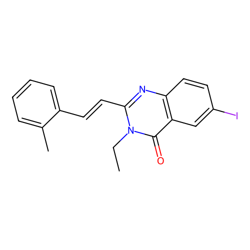 3-ethyl-6-iodo-2-[(E)-2-(2-methylphenyl)ethenyl]quinazolin-4(3H)-one structure