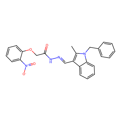 N'-[(E)-(1-benzyl-2-methyl-1H-indol-3-yl)methylidene]-2-(2-nitrophenoxy)acetohydrazide structure