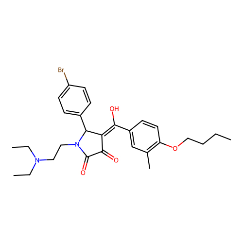 (4E)-5-(4-bromophenyl)-4-[(4-butoxy-3-methylphenyl)(hydroxy)methylidene]-1-[2-(diethylamino)ethyl]pyrrolidine-2,3-dione structure