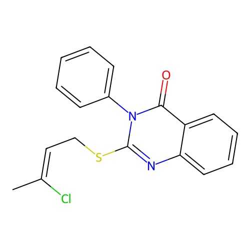 2-{[(2Z)-3-chlorobut-2-en-1-yl]sulfanyl}-3-phenylquinazolin-4(3H)-one structure