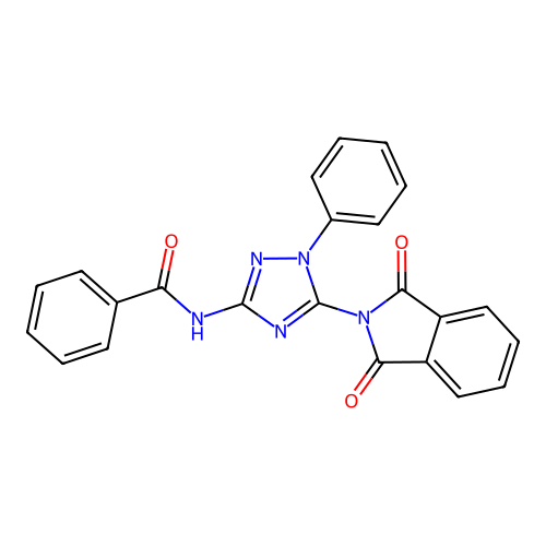 N-[5-(1,3-dioxoisoindol-2-yl)-1-phenyl-1,2,4-triazol-3-yl]benzamide structure