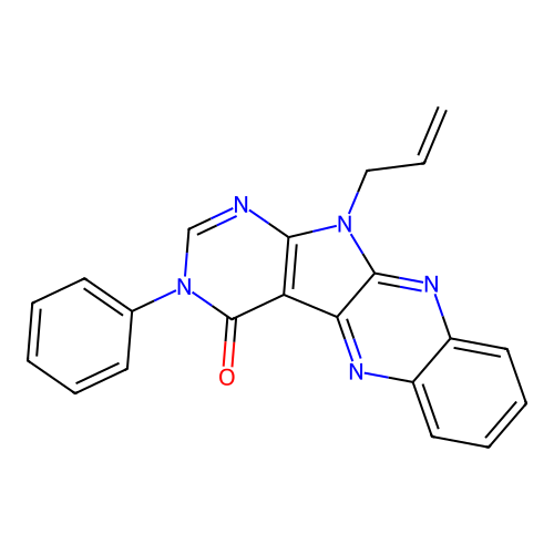 11-allyl-3-phenyl-3H-pyrimido[5',4':4,5]pyrrolo[2,3-b]quinoxalin-4(11H)-one structure
