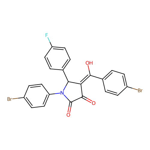 (4E)-1-(4-bromophenyl)-4-[(4-bromophenyl)(hydroxy)methylidene]-5-(4-fluorophenyl)pyrrolidine-2,3-dione structure