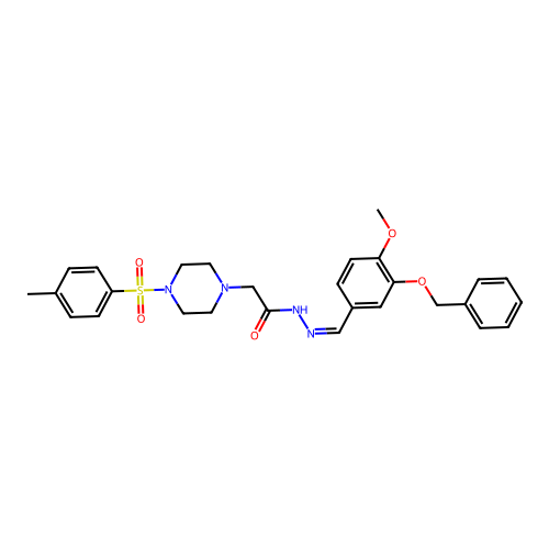N'-{(Z)-[3-(benzyloxy)-4-methoxyphenyl]methylidene}-2-{4-[(4-methylphenyl)sulfonyl]piperazin-1-yl}acetohydrazide structure