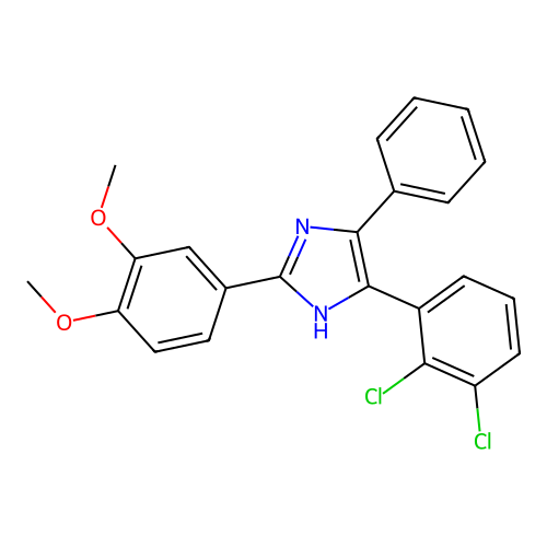 4-(2,3-dichlorophenyl)-2-(3,4-dimethoxyphenyl)-5-phenyl-1H-imidazole structure