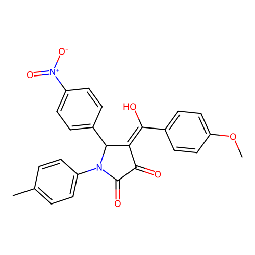 3-hydroxy-4-(4-methoxybenzoyl)-5-(4-nitrophenyl)-1-(p-tolyl)-1H-pyrrol-2(5H)-one structure