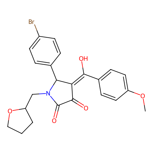 (4E)-5-(4-bromophenyl)-4-[hydroxy(4-methoxyphenyl)methylidene]-1-(tetrahydrofuran-2-ylmethyl)pyrrolidine-2,3-dione structure
