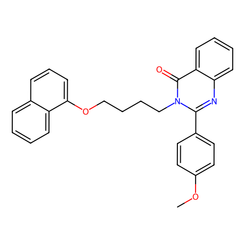 2-(4-methoxyphenyl)-3-(4-(naphthalen-1-yloxy)butyl)quinazolin-4(3H)-one structure