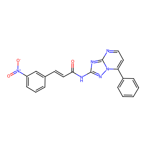 (2E)-3-(3-nitrophenyl)-N-(7-phenyl[1,2,4]triazolo[1,5-a]pyrimidin-2-yl)prop-2-enamide structure