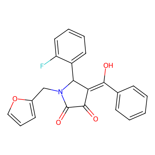 4-benzoyl-5-(2-fluorophenyl)-1-[(furan-2-yl)methyl]-3-hydroxy-2,5-dihydro-1H-pyrrol-2-one structure