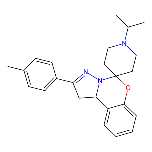 1'-isopropyl-2-(p-tolyl)-1,10b-dihydrospiro[benzo[e]pyrazolo[1,5-c][1,3]oxazine-5,4'-piperidine] structure