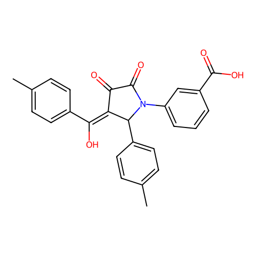 3-[(3E)-3-[hydroxy(4-methylphenyl)methylidene]-2-(4-methylphenyl)-4,5-dioxopyrrolidin-1-yl]benzoic acid structure