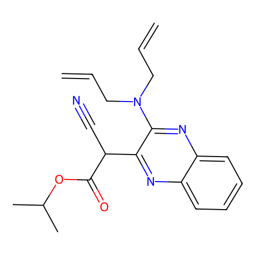 Isopropyl 2-cyano-2-(3-(diallylamino)quinoxalin-2-yl)acetate structure