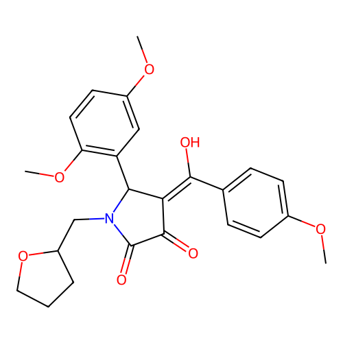 (4E)-5-(2,5-dimethoxyphenyl)-4-[hydroxy(4-methoxyphenyl)methylidene]-1-(tetrahydrofuran-2-ylmethyl)pyrrolidine-2,3-dione structure