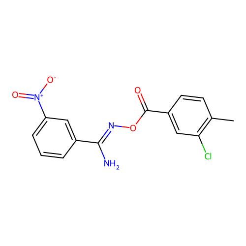 N'-{[(3-chloro-4-methylphenyl)carbonyl]oxy}-3-nitrobenzenecarboximidamide structure