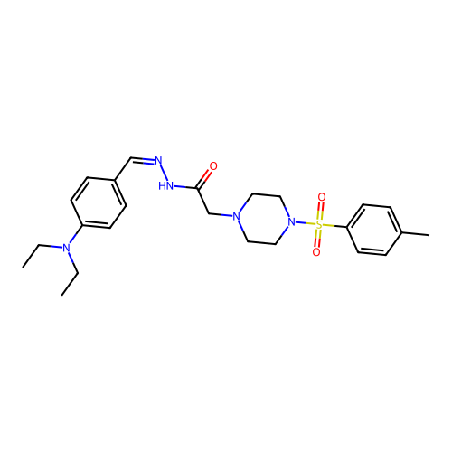 N'-{(Z)-[4-(diethylamino)phenyl]methylidene}-2-{4-[(4-methylphenyl)sulfonyl]piperazin-1-yl}acetohydrazide structure