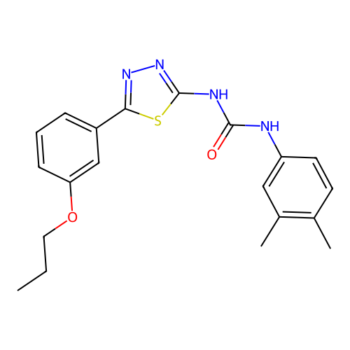 1-(3,4-Dimethylphenyl)-3-[5-(3-propoxyphenyl)-1,3,4-thiadiazol-2-yl]urea structure