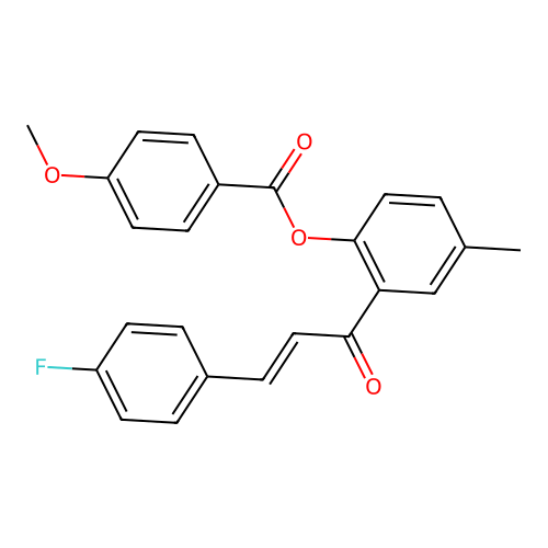 2-[(2E)-3-(4-fluorophenyl)prop-2-enoyl]-4-methylphenyl 4-methoxybenzoate structure