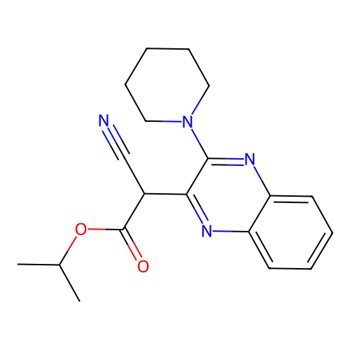 Propan-2-yl cyano[3-(piperidin-1-yl)quinoxalin-2-yl]acetate structure