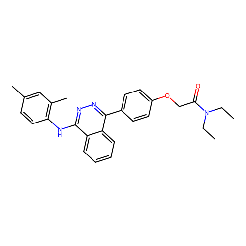 2-(4-(4-((2,4-dimethylphenyl)amino)phthalazin-1-yl)phenoxy)-N,N-diethylacetamide structure
