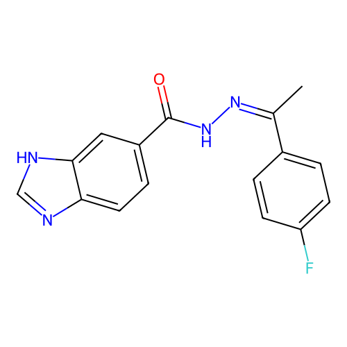 (Z)-N'-(1-(4-fluorophenyl)ethylidene)-1H-benzo[d]imidazole-6-carbohydrazide structure