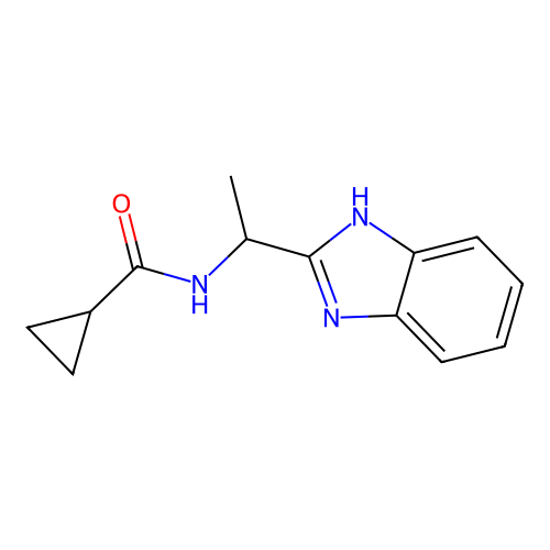 N-[1-(1H-benzimidazol-2-yl)ethyl]cyclopropanecarboxamide structure
