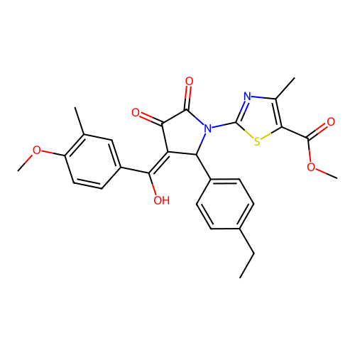 methyl 2-(2-(4-ethylphenyl)-4-hydroxy-3-(4-methoxy-3-methylbenzoyl)-5-oxo-2,5-dihydro-1H-pyrrol-1-yl)-4-methylthiazole-5-carboxylate structure