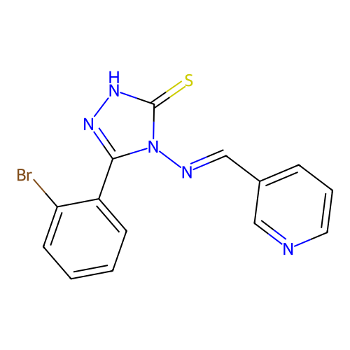 5-(2-Bromophenyl)-4-((3-pyridinylmethylene)amino)-4H-1,2,4-triazole-3-thiol structure