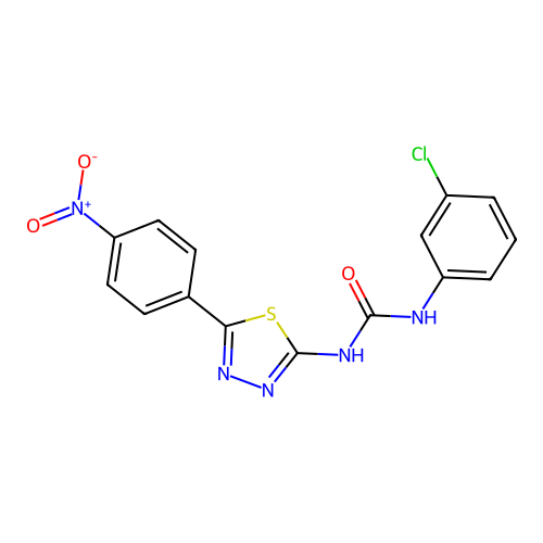 1-(3-Chlorophenyl)-3-(5-(4-nitrophenyl)-1,3,4-thiadiazol-2-yl)urea structure