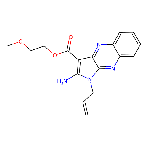 2-methoxyethyl 1-allyl-2-amino-1H-pyrrolo[2,3-b]quinoxaline-3-carboxylate structure