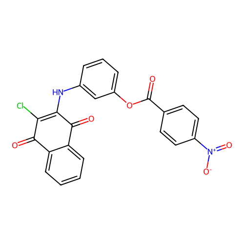 3-((3-Chloro-1,4-dioxo-1,4-dihydronaphthalen-2-yl)amino)phenyl 4-nitrobenzoate structure