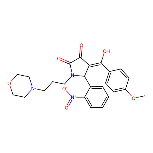 (4Z)-4-[hydroxy-(4-methoxyphenyl)methylidene]-1-(3-morpholin-4-ylpropyl)-5-(2-nitrophenyl)pyrrolidine-2,3-dione structure
