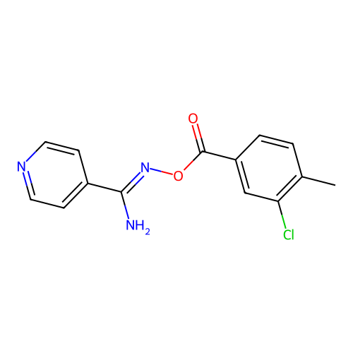 [[Amino(pyridin-4-yl)methylidene]amino] 3-chloro-4-methylbenzoate structure