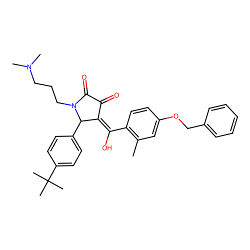 4-(4-(benzyloxy)-2-methylbenzoyl)-5-(4-(tert-butyl)phenyl)-1-(3-(dimethylamino)propyl)-3-hydroxy-1h-pyrrol-2(5h)-one structure