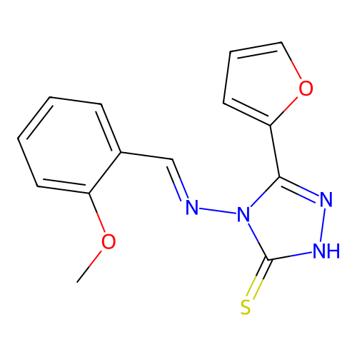 5-(2-Furyl)-4-((2-methoxybenzylidene)amino)-4H-1,2,4-triazole-3-thiol structure